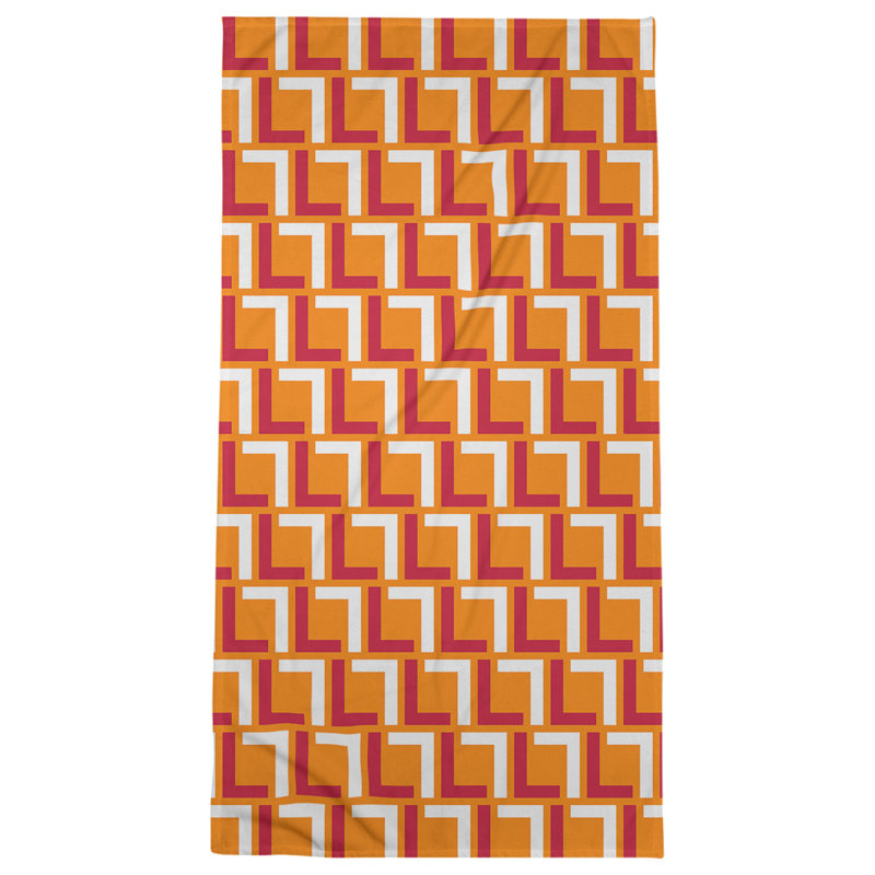 Beach Towel, Orange/Red/White