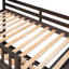 Lit superposé simple au-dessus d'un lit double en bois avec six tiroirs et tablettes flexibles, lit inférieur à roulettes, espresso-734543023