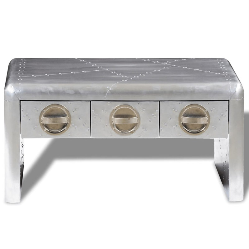 Aluminum Frame Single Coffee Table with Storage