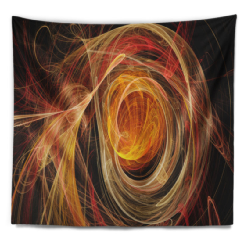 Tapisserie peluche orange Abstract, H 50 po x l 60 po