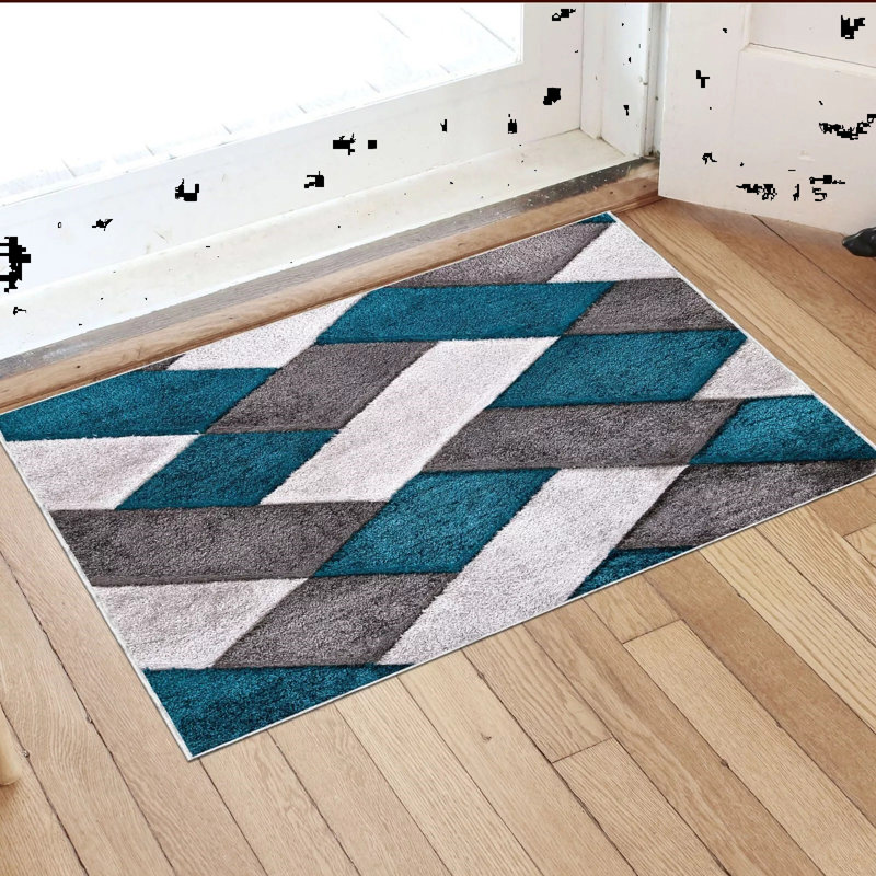 Christean Non-Slip Indoor Doormat, 60cm W x 110cm L, Green