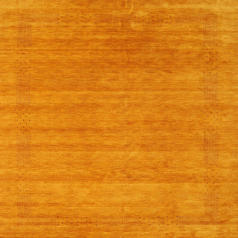 Tapis de zone orange contemporaine, Carré 7 pi x 7 pi