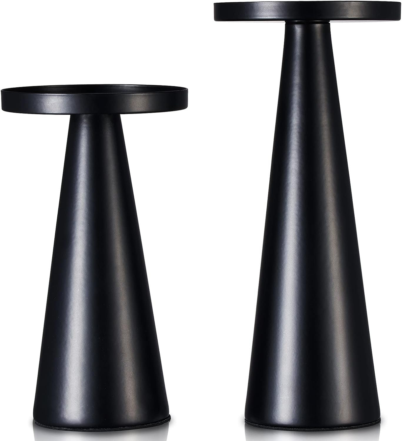 Ivy Bronx Metal Candle Holders Set Of 2, Matte Black Candlestick