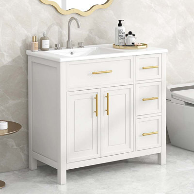 Ensemble de meuble-lavabo simple 36 po avec plateau Jevonda