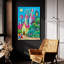 Art mural en verre épique «Magical Garden Neighbouring» par Koday, 24 po x 36 po