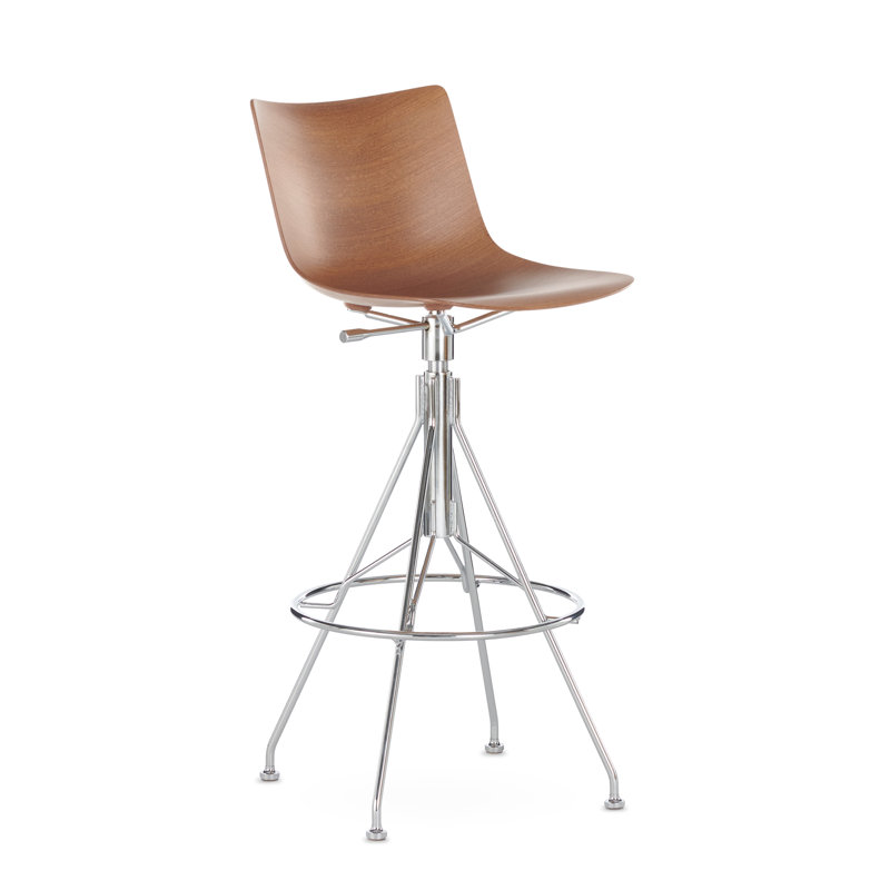 C.Koya Stool, Dark wood, Chrome