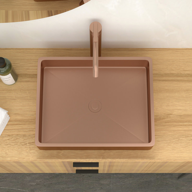 19"X15" Bathroom Sink In Rose Gold Stainless Steel - Low Maintenance Required With Advanced Water Drainage System