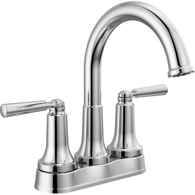 Robinet de salle de bain central SAYLOR avec ensemble de drain, robinet de lavabo à 2 poignées