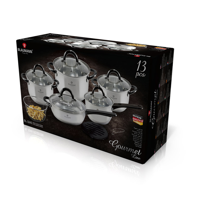 Batterie de cuisine en acier inoxydable 13 pièces Berlinger Haus, Noir