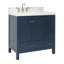 Ariel Cambridge 36 po Meuble-lavabo décalé à droite avec 2 po Comptoir en marbre de Carrare-105903788