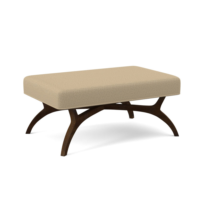 Ansel Upholstered Bench, American Walnut, Venice Navy
