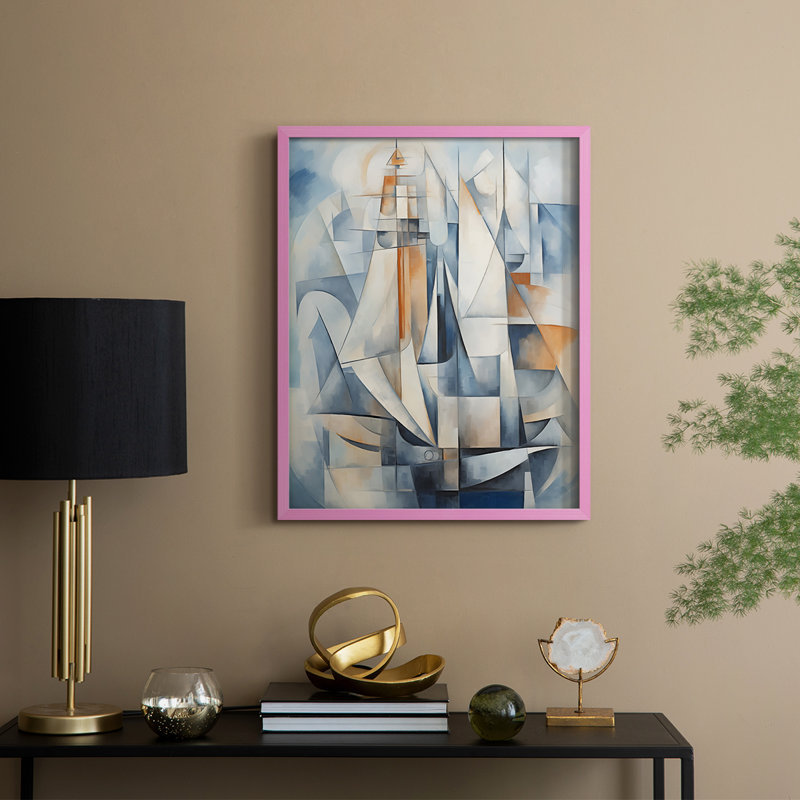 NAUTICAL Series CDxxvi, reproduction encadrée - bois massif, Rose, H 11 po x l 9 po