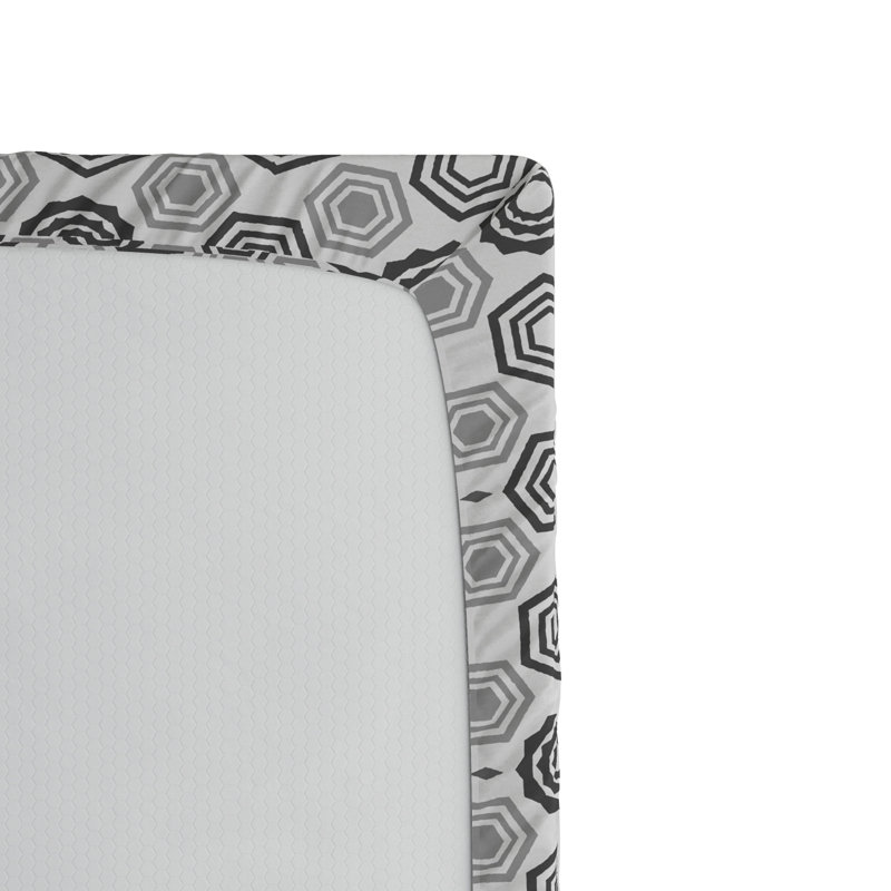 Ladybugs Fitted Sheet, Twin Fitted Sheet, Gray Geometric