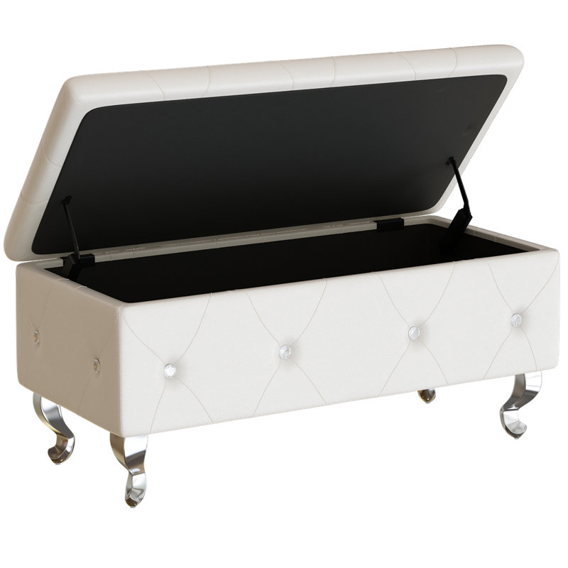 Banc de rangement pour chambre Giebel, Blanc
