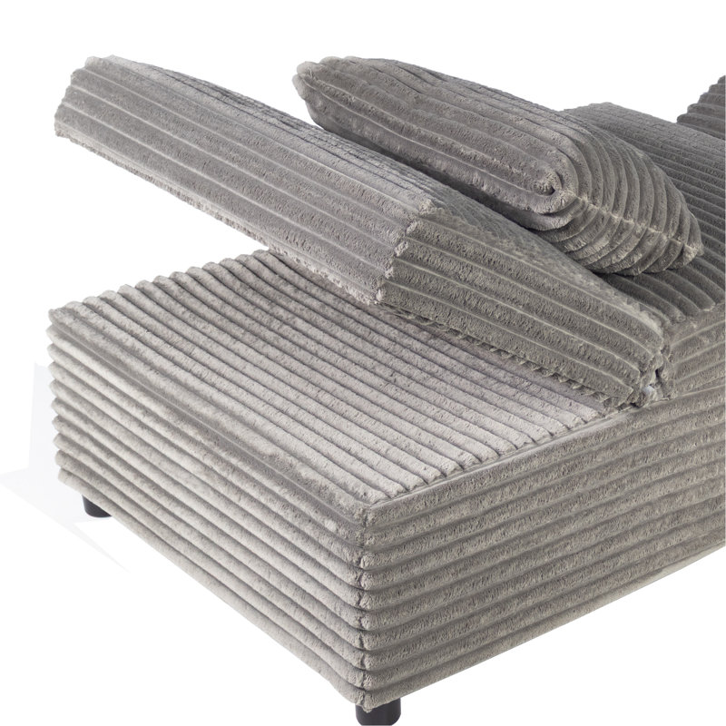 Chaise convertible en velours côtelé fumée avec lit coulissant pour une utilisation quotidienne en velours côtelé, décoration intérieure