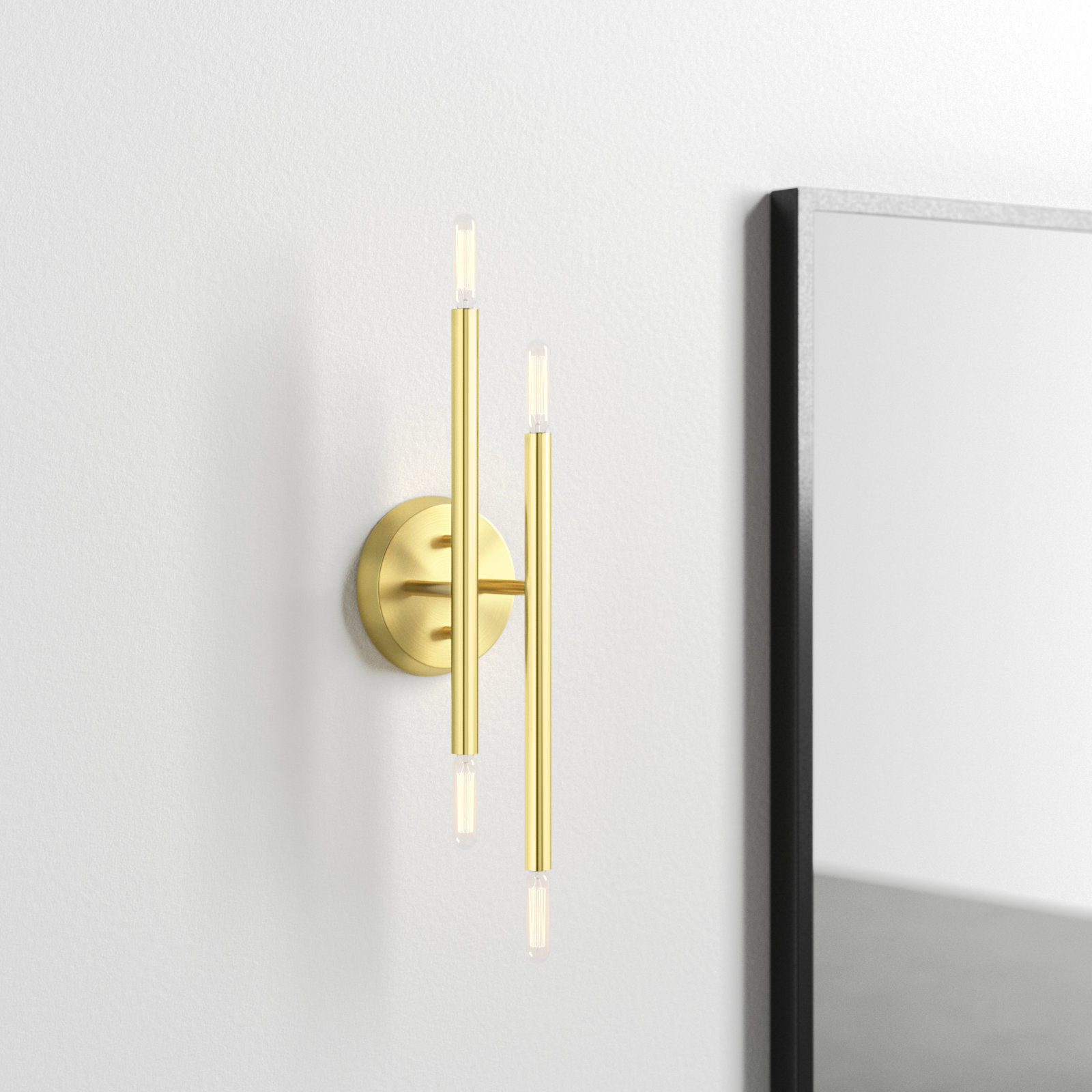 Poco Steel Armed Sconce, Satin Brass