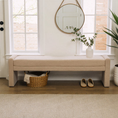 66.9" W Modern Boucle Upholstered Bench