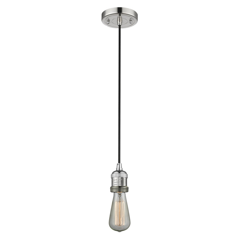Luminaire suspendu à 1 lumière Amselmo, Nickel poli