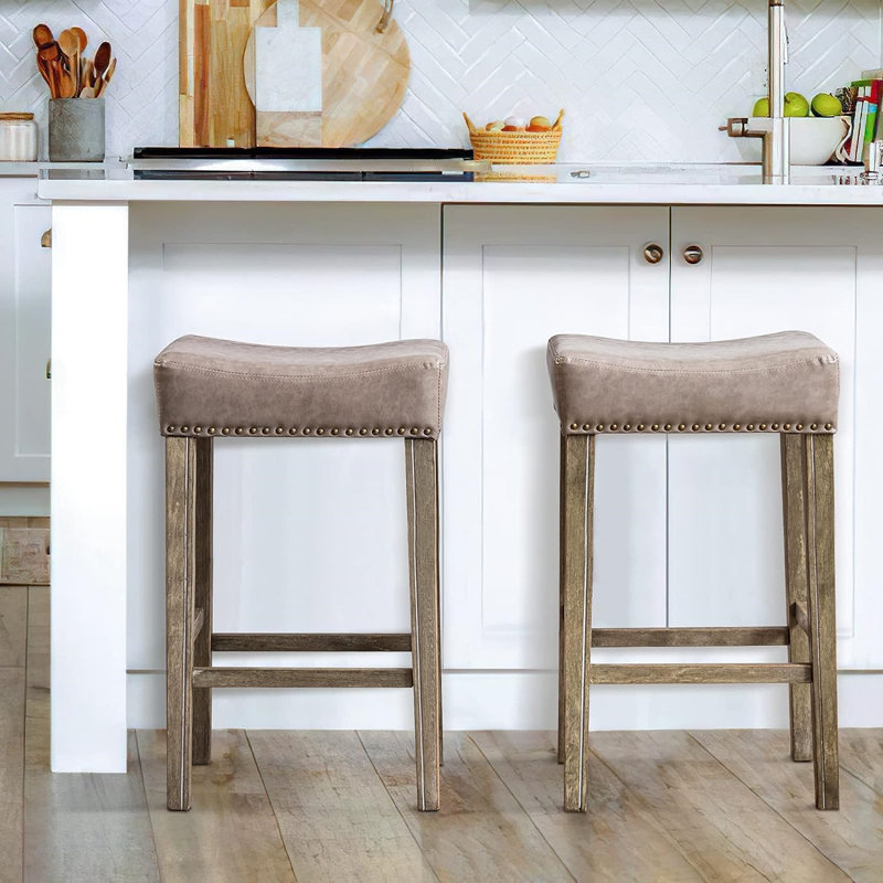 Tabouret de comptoir 26 po, Brun, gris