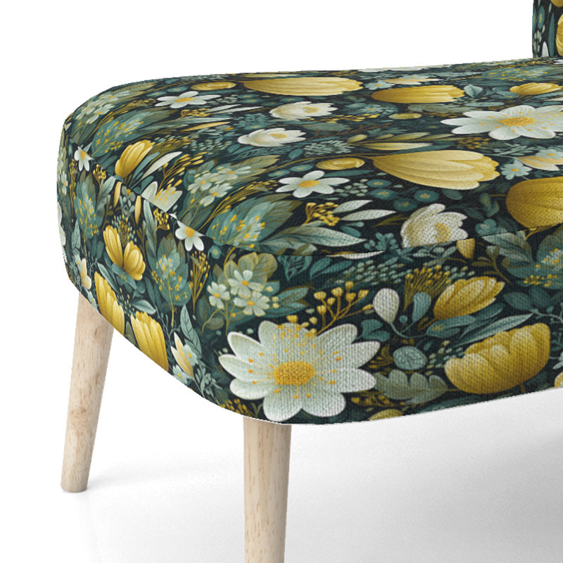 Motif Botanical Bliss Boho - Chaise d'appoint rembourrée scandinave, chaise d'appoint Botanical Nature