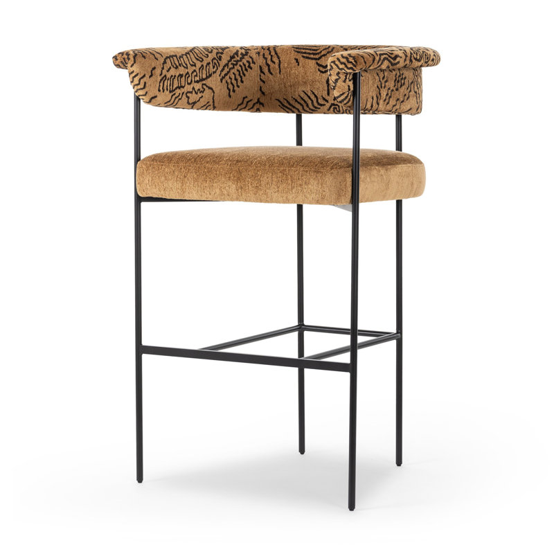Tabouret de bar et de comptoir Lyssa, Dharma Ochre Viscose (Rayon) Blend, Abstrait