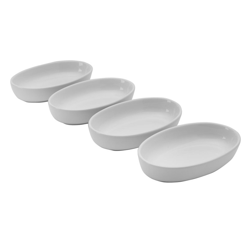 Bols à fruits ovales trempés Pfaltzgraff Burrito, 7 pouces, blanc