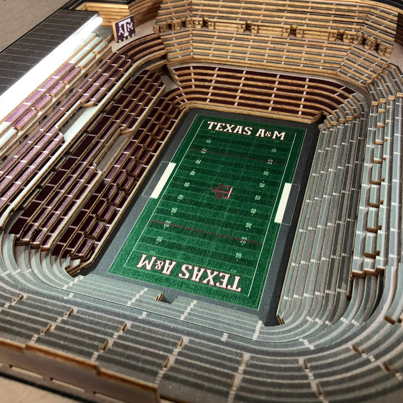 Texas A&M Aggies Black Stainless Steel and Glass End Table