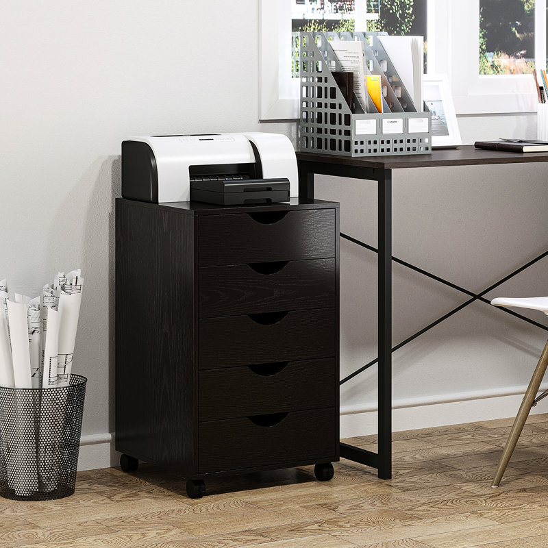 Classeur à 5 tiroirs, brun - Fournit amplement d'espace de rangement pour les besoins du bureau et de la maison
