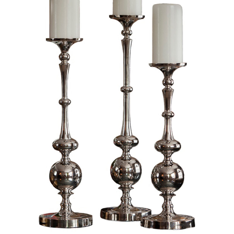 Bougeoir de table en acier inoxydable, H 20,25 po x l 5,25 po x P 5,25 po