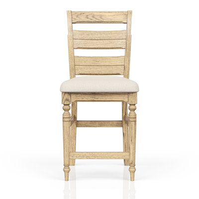 Tabouret de comptoir à dossier fini avec siège rembourré doux, pieds avant tournés élégants et repose-pieds, largeur de 23,88 po, finition de 27,09 lb, poids élégant, profondeur de 20,05 po