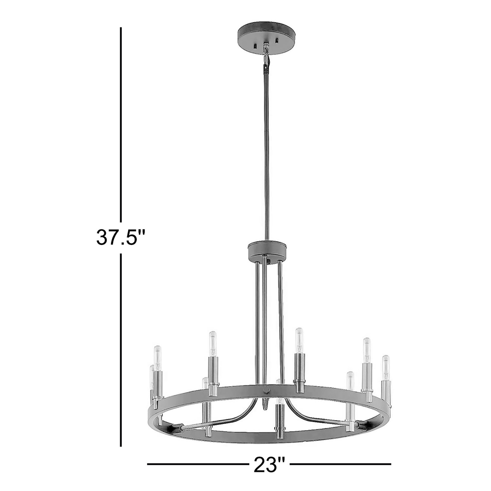 9 - Light Metal Dimmable Chandelier