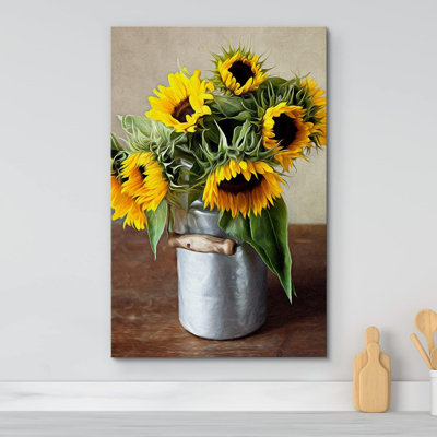 Nature morte aux tournesols avec style sur toile