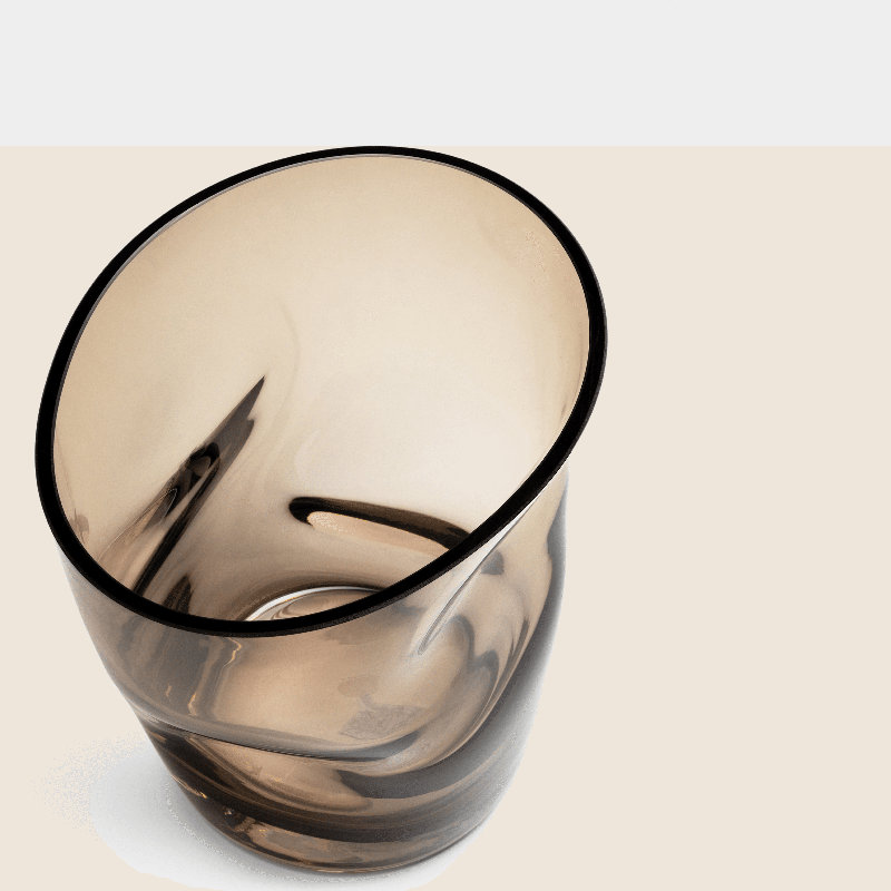 Squeeze Handmade Glass Table Vase, Smokey Brown