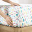 Ensemble de draps en flanelle de coton 3 pièces à motif de flanelle avec motif de sapin blanc doux et chaud, lavable à la machine, 100% style