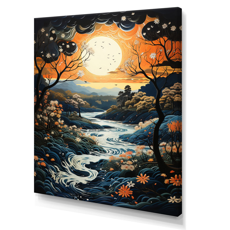 Cymbre, rivière Orange, eaux argentées II, Toile tendue, H 40 po x l 30 po x P 1,5 po
