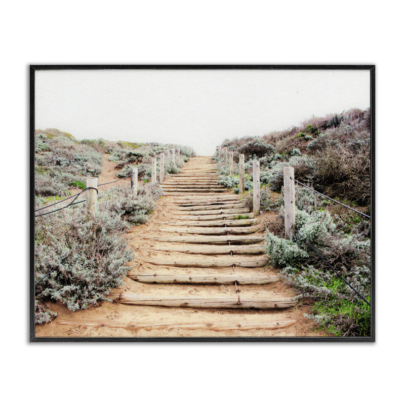 Giclée encadrée en bois, "Stairway to Heaven", conception par Leah Noel Art, H 11 po x l 14 po, Giclée encadrée noir minuit