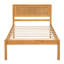 Lit plateforme simple avec tête de lit, sommier à lattes en bois immaculé, sans sommier, cadre en chêne-129631069