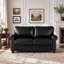 Causeuse en similicuir avec accoudoirs ronds et rangement-103860317-103860318