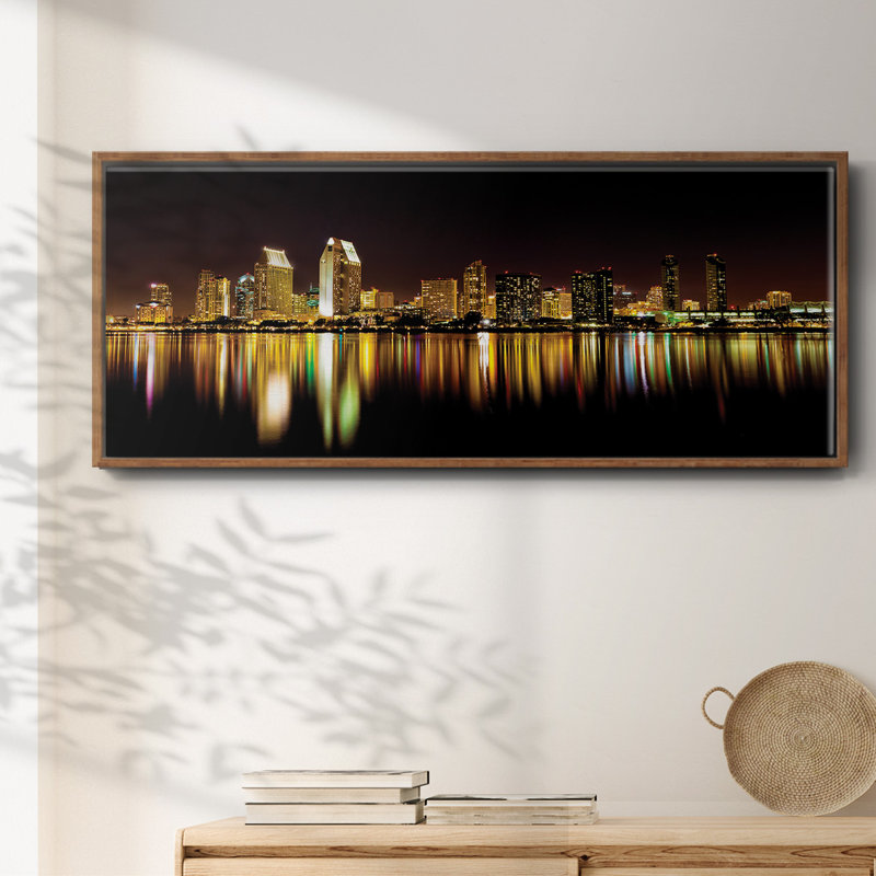 San Diego Skyline - toile encadrée, H 20 po x l 50 po