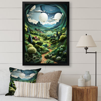 «Avishay Landscape Barn By Moonlight II», reproduction sur toile