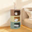 Table de chevet 3 niveaux avec table de chevet et armoire de rangement autoportante pour la chambre à coucher, couleurs Macaron-461704176