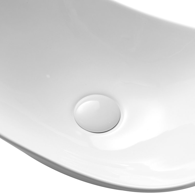 Lavabo de salle de bain vasque ovale en céramique blanche