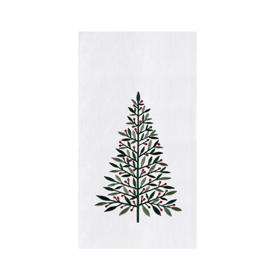 Serviette de Noël brodée Berry Tree Botanical