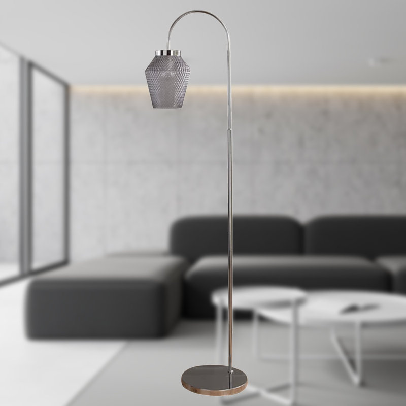 Bettzel Polished Chrome Plate Column Floor Lamp