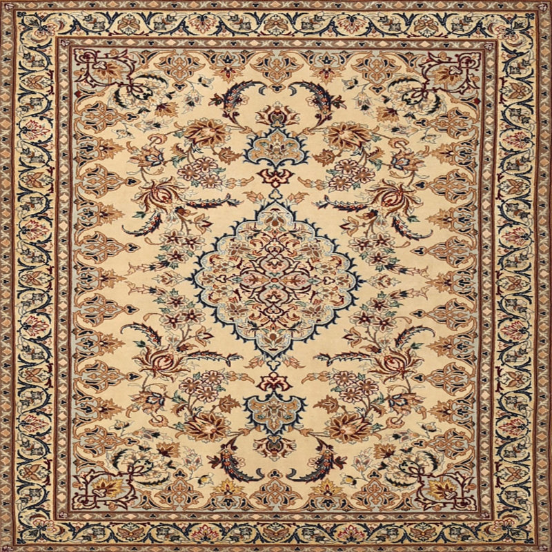 Tapis traditionnel ivoire / beige Cotati, Rond 3 pi