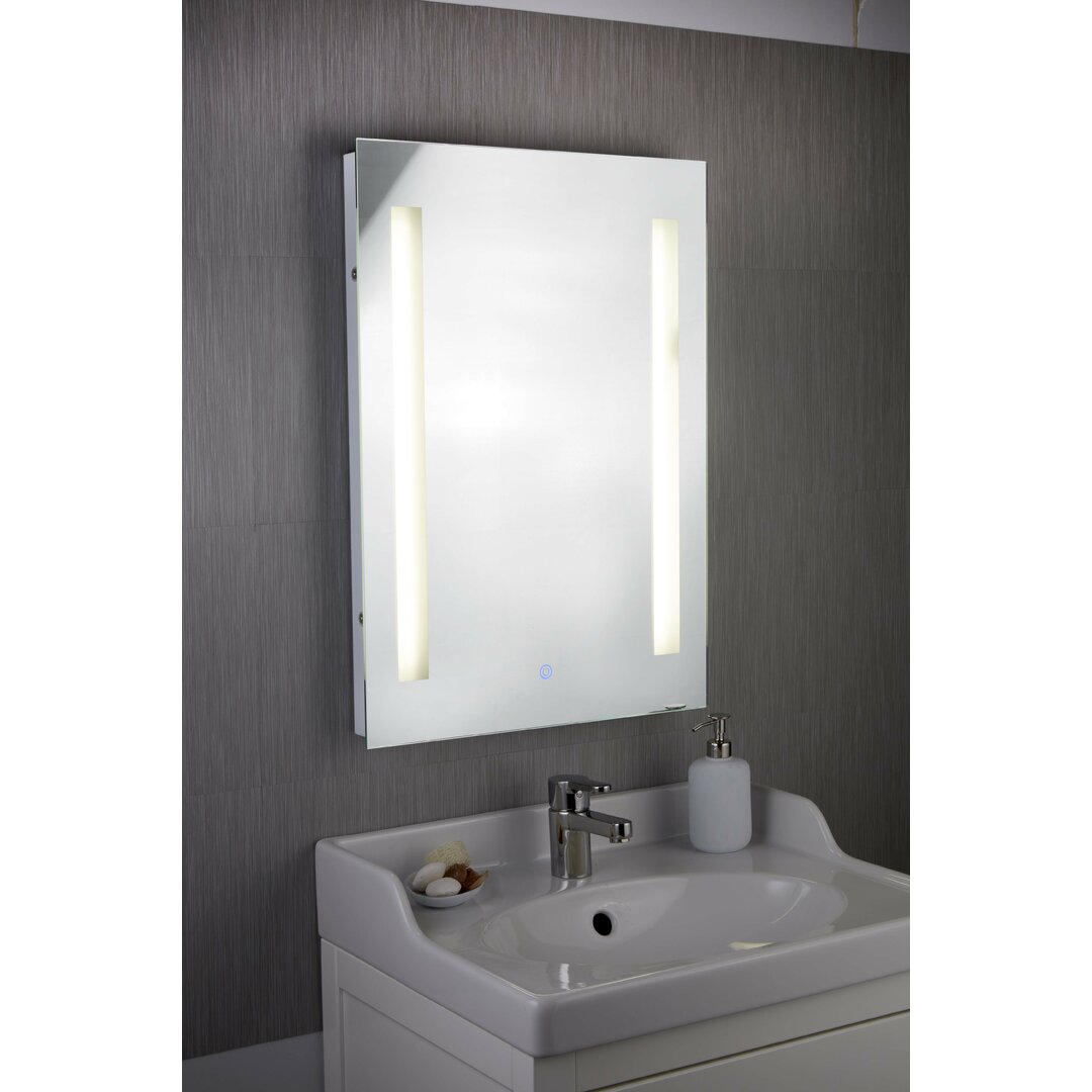 Searchlight Chrome &amp; Frosted White Bathroom Mirror  