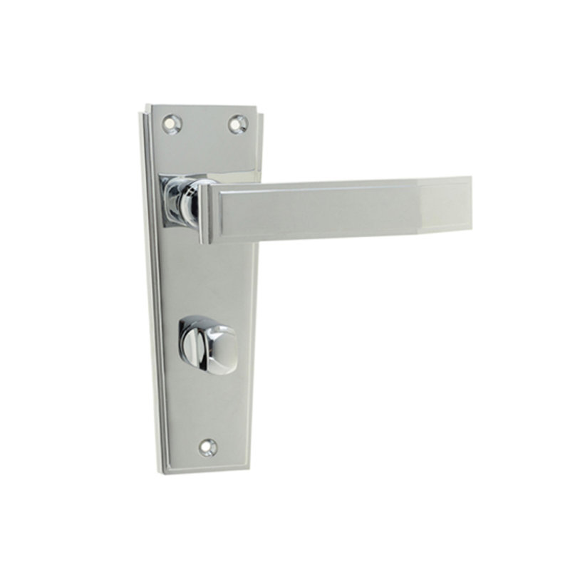 Deco Privacy Door Handle, Polished Chrome