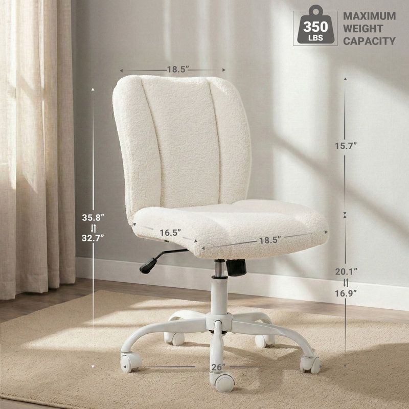 Chaise de bureau haut dossier, Blanc