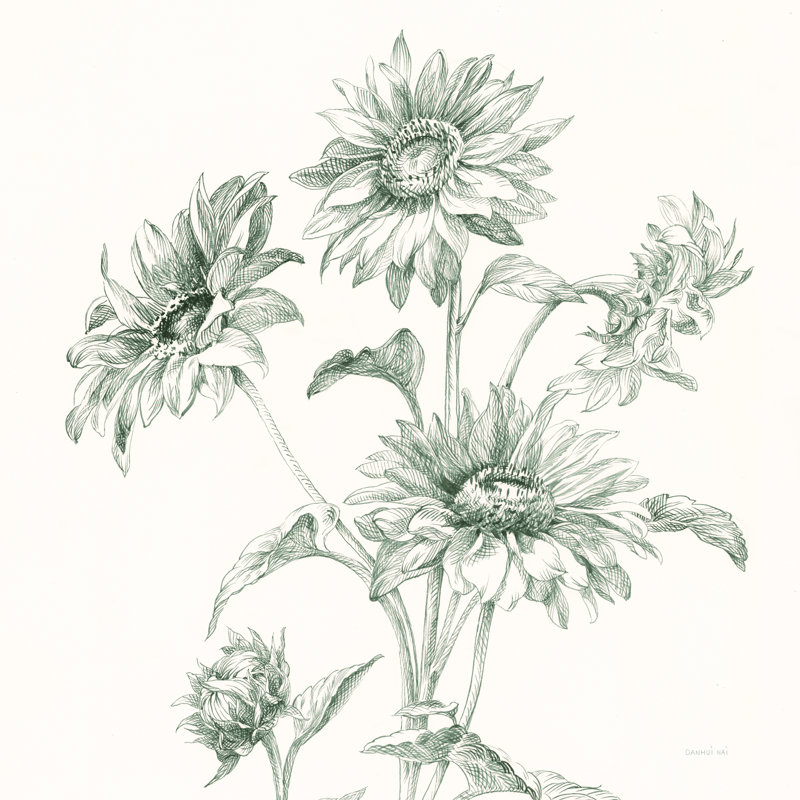 Farm Nostalgia Flowers I - gris foncé, H 36 po x l 36 po