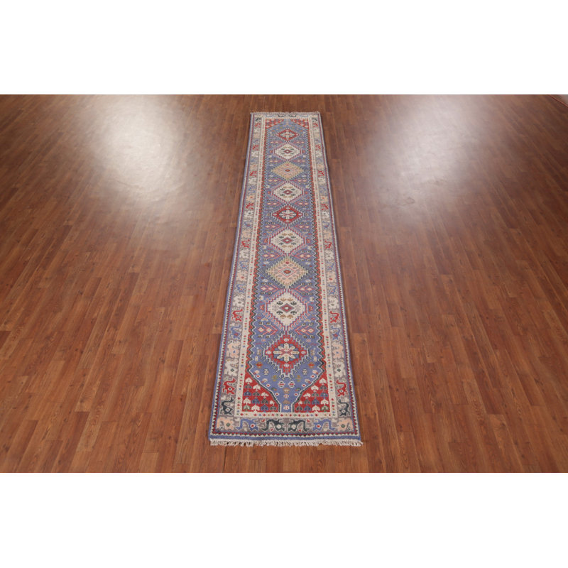 Tapis de couloir bleu Kazak
